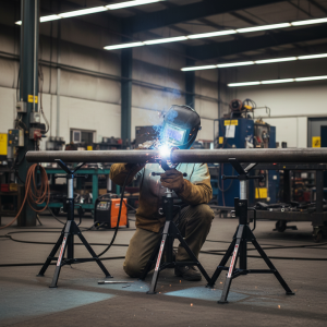 Servante pliable pour tube avec tête en V