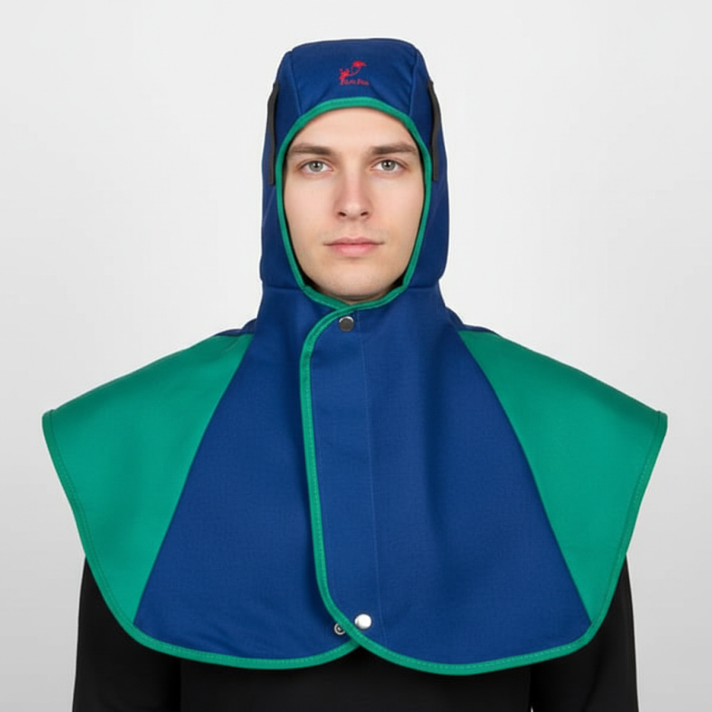 Cagoule de soudage bleu ignifugé version longue