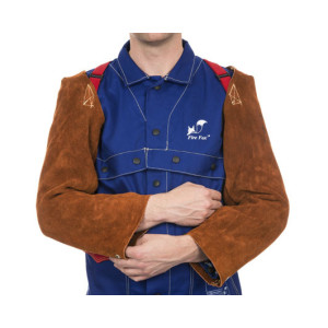 Manchettes de soudage en cuir croute bovin Lava Brown 58cm