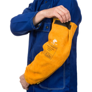 Image Manchette de soudage Golden Brown cuir croute bovin