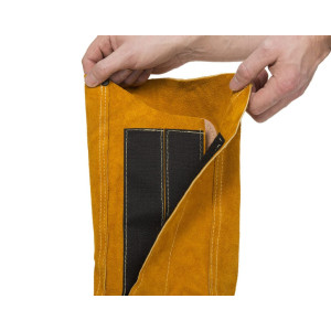 Guêtres longue cuir croute bovin Golden Brown