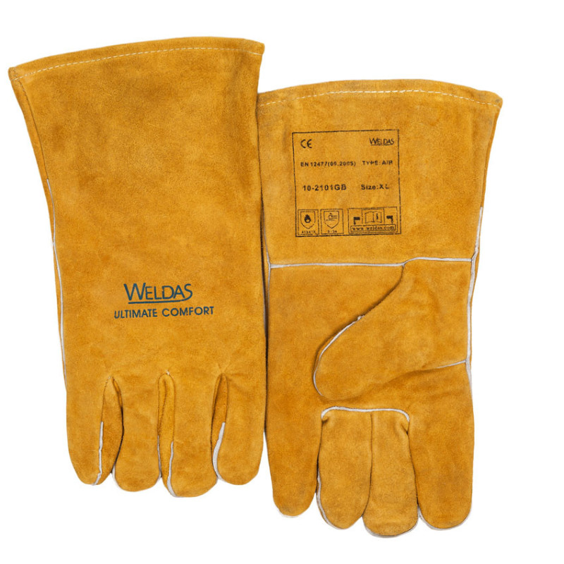 Gants soudeur "Gauche" MIG cuir croute bovin Golden Brown
