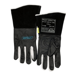 Image Gants TIG SOFTouch noir cuir fleur de chèvre et fleur bovin