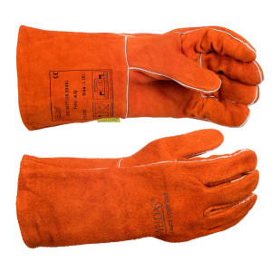 Image Gants MIG cuir croute bovin rouge