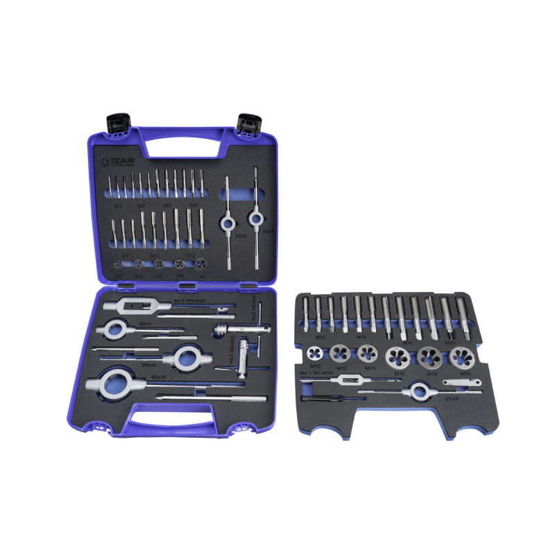 Coffret Taraud filières à main M3/M20  (55pcs).