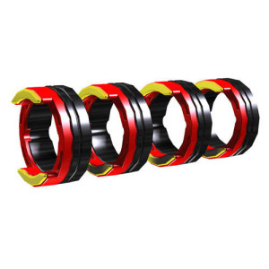 Jeu de galets moteur, 37 mm, 4 galets, rainure en U pour aluminium